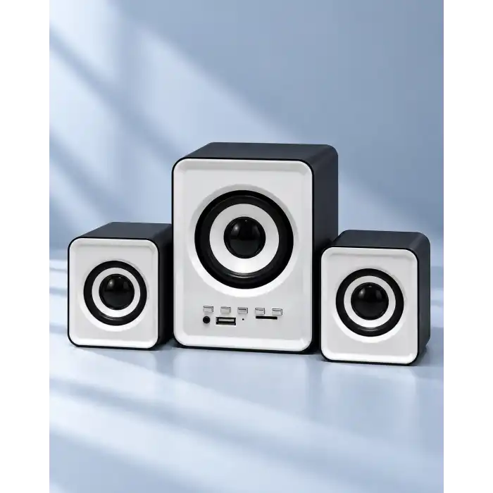 FM Radyolu Bluetooth Masaüstü Hoparlör Seti