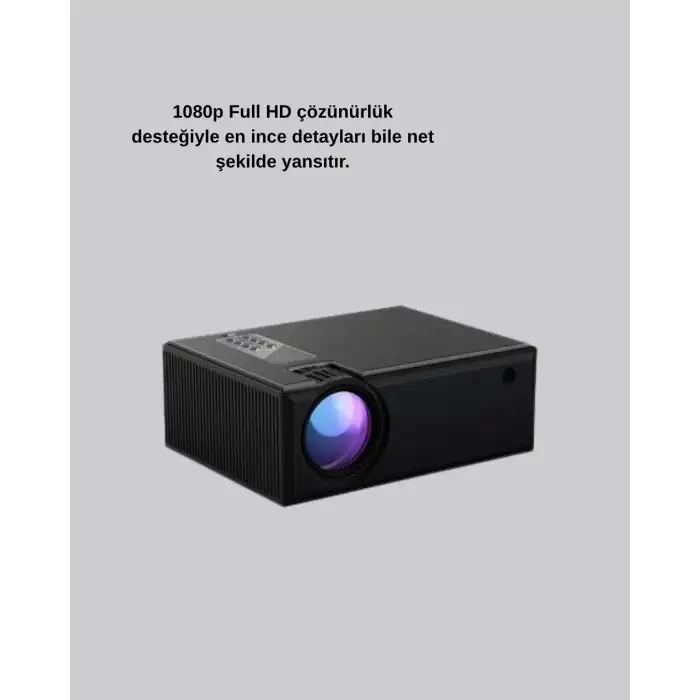 Full HD 1080p Projeksiyon Cihazı Taşınabilir LED Teknolojili ve HDMI Uyumlu