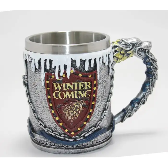 Game Of Thrones Tasarımlı 3D Çelik Kupa Bardak
