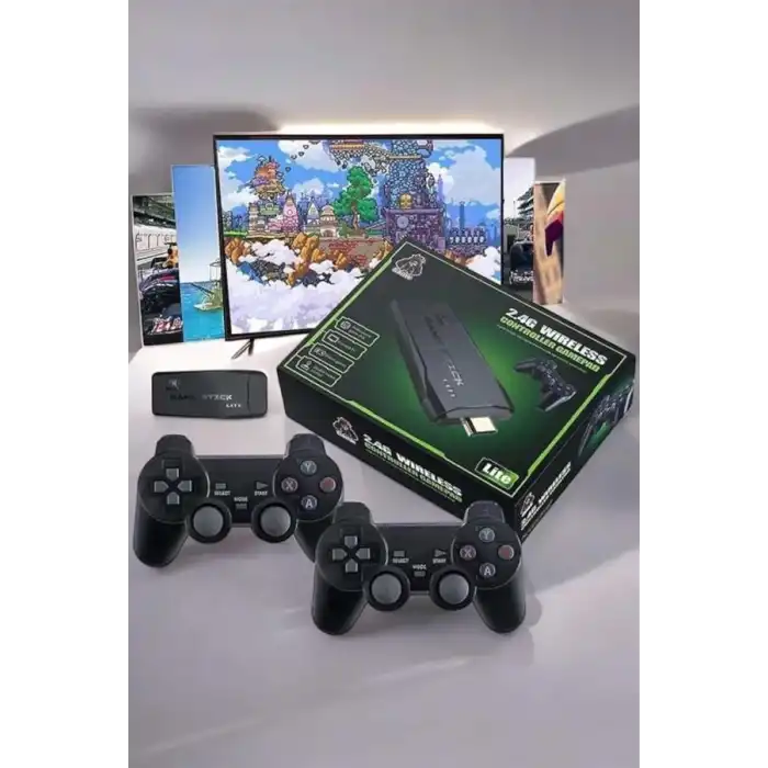 Game Stick 2000 Oyunlu 2.4G Kablosuz Çift Kol Yüksek Hassasiyetli Wireless