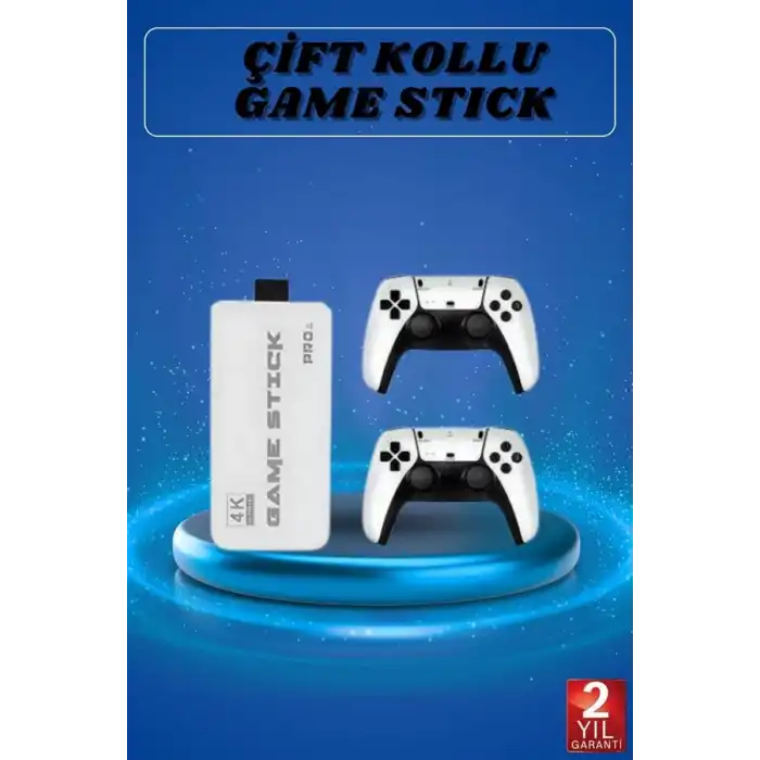 Game Stick 4K Retro Çift Kollu Atari Oyunlari +20000 Oyunlu Konsol Nostalji