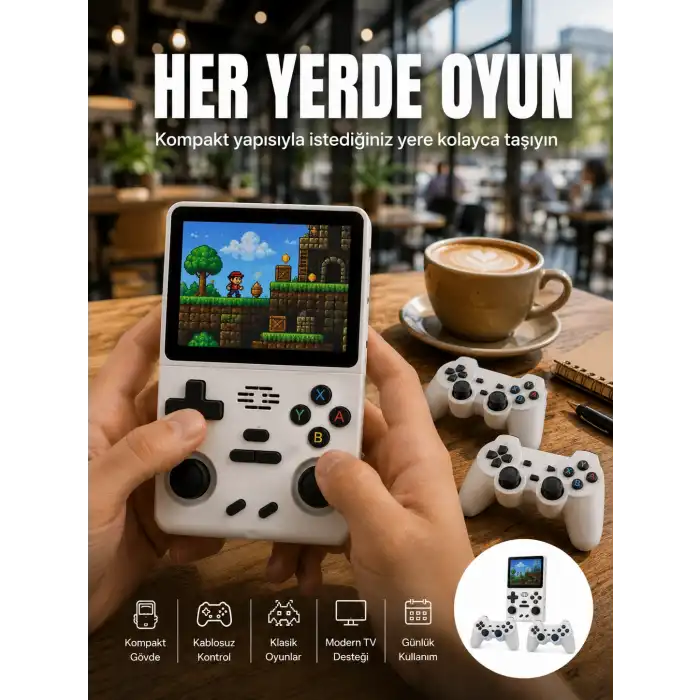 Geniş Ekranlı Taşınabilir Retro Oyun Konsolu Yeni Nesil