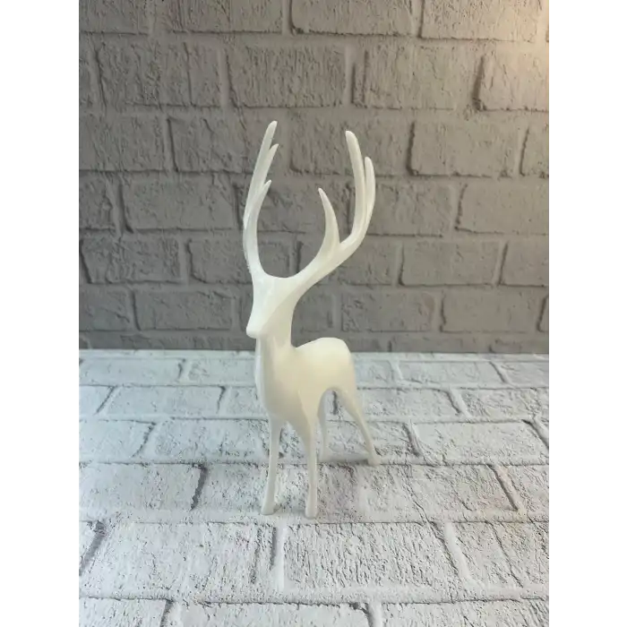 Geyik Figürü Beyaz Modern Salon Ve Raf Dekoru
