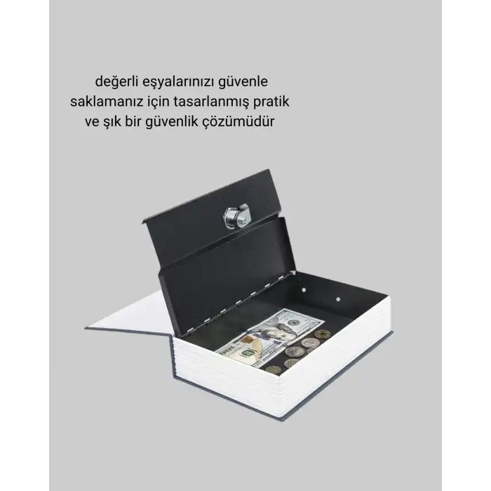 Gizli Kitap Kasa – Metal Gövdeli, Anahtarlı