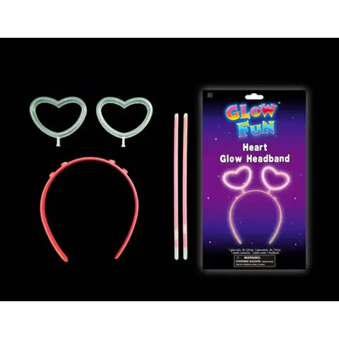 Glow Karanlıkta Yanan Fosforlu Kalp Taç 12 Adet