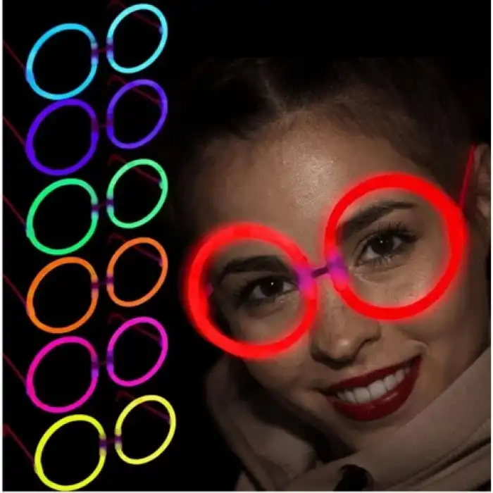 Glow Stick Yuvarlak Gözlük 12 Adet