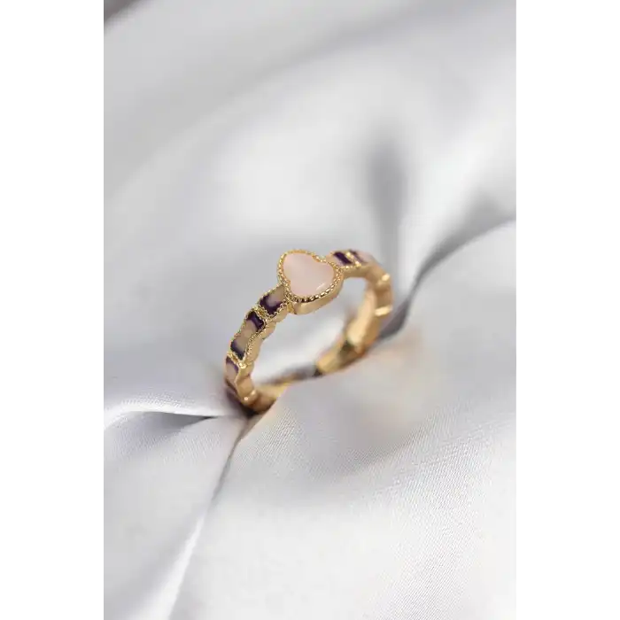 Gold Renk Mineli Su Kabağı Model Kadın Yüzük