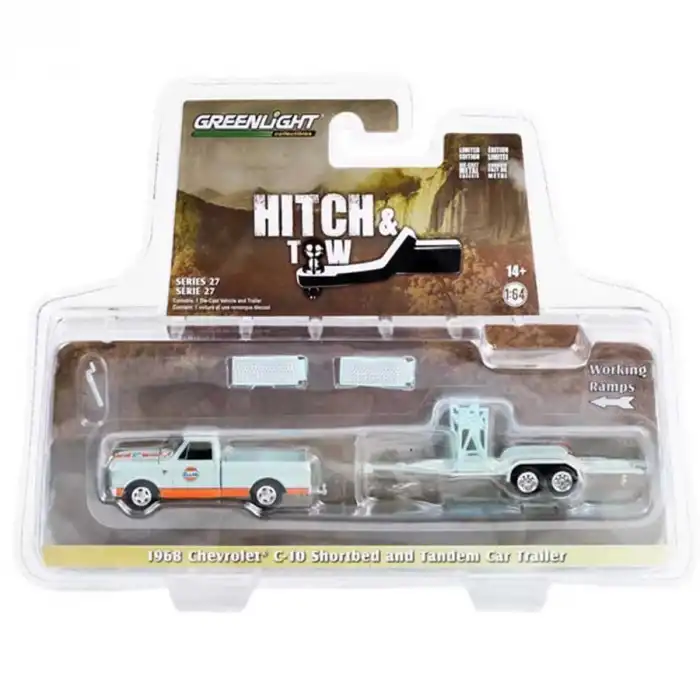 Greenlight 1/64 1968 Chevrolet C-10 Shortbed and Tandem Car