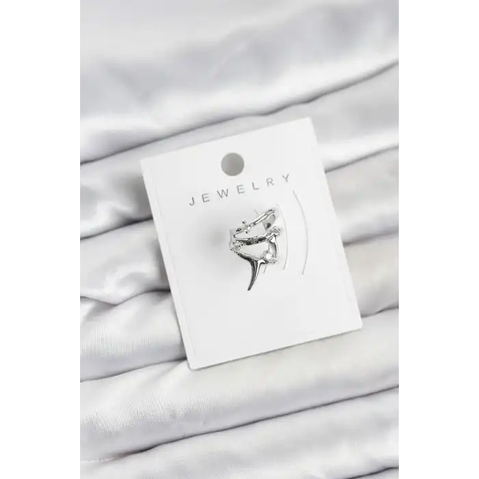 Gümüş Renk Pirinç Diken Model Kıkırdak Earcuff Küpe