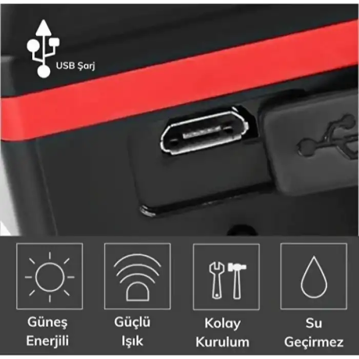 Güneş Enerjili Bisiklet Işıklı Korna