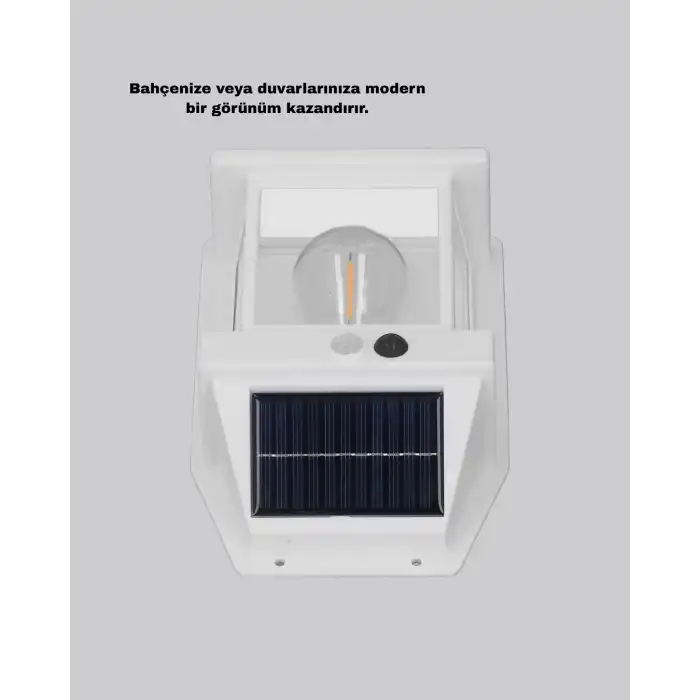 Güneş Enerjili Dış Mekan Sensörlü Duvar Lambası Ip65 Su Geçirmez