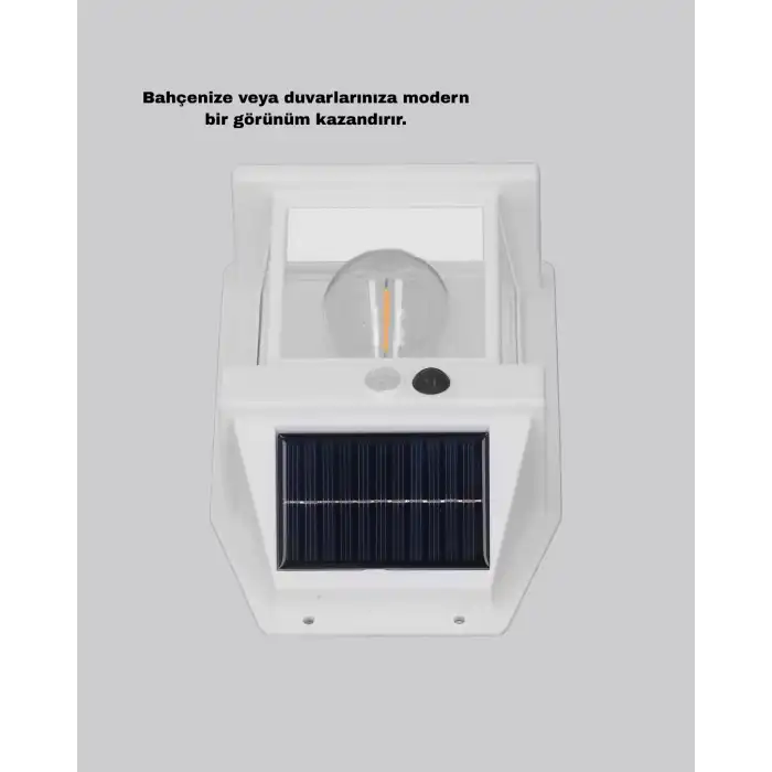 Güneş Enerjili Dış Mekan Sensörlü Duvar Lambası IP65 Su Geçirmez