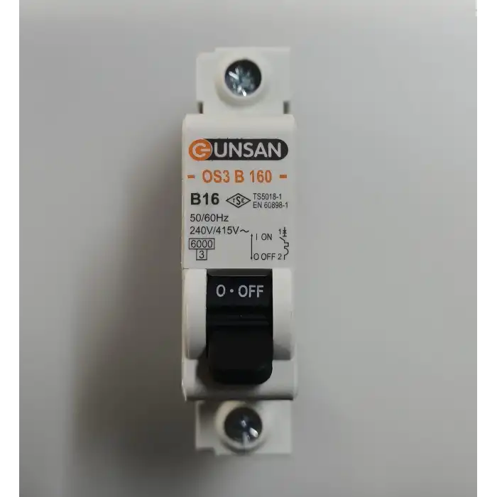 Günsan 1X20 A B Tipi 6Ka W OTOMAT Sigorta