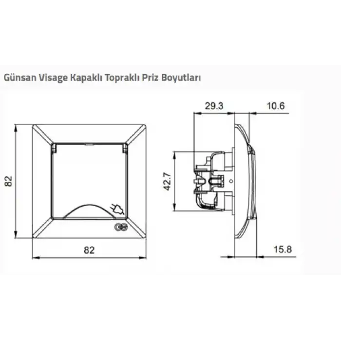 Visage Beyaz Topraklı Priz Çerçevesiz - Priz ve Anahtar İçin Uyumlu Çerçeve