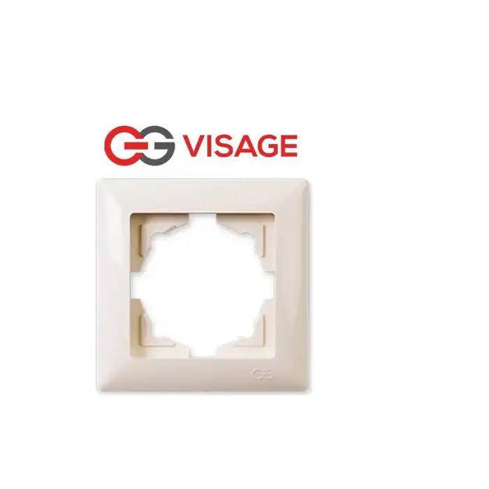 Visage Krem Tekli Çerçeve - Priz ve Anahtar İçin Uyumlu Çerçeve