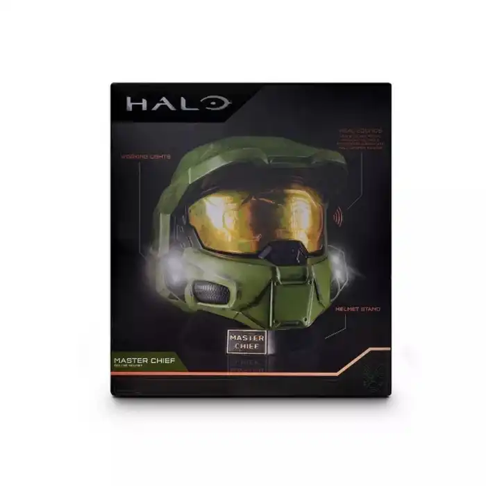 Halo Gerçekçi Master Chief Miğferi ve Sergi Standı
