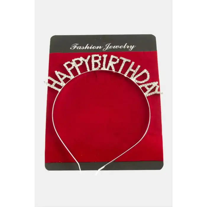 Happy Birtday Yazılı Taşlı Taç