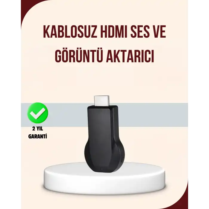 HDMI Kablosuz Ekran Alıcısı – iOS, Android,PC Uyumluluğu