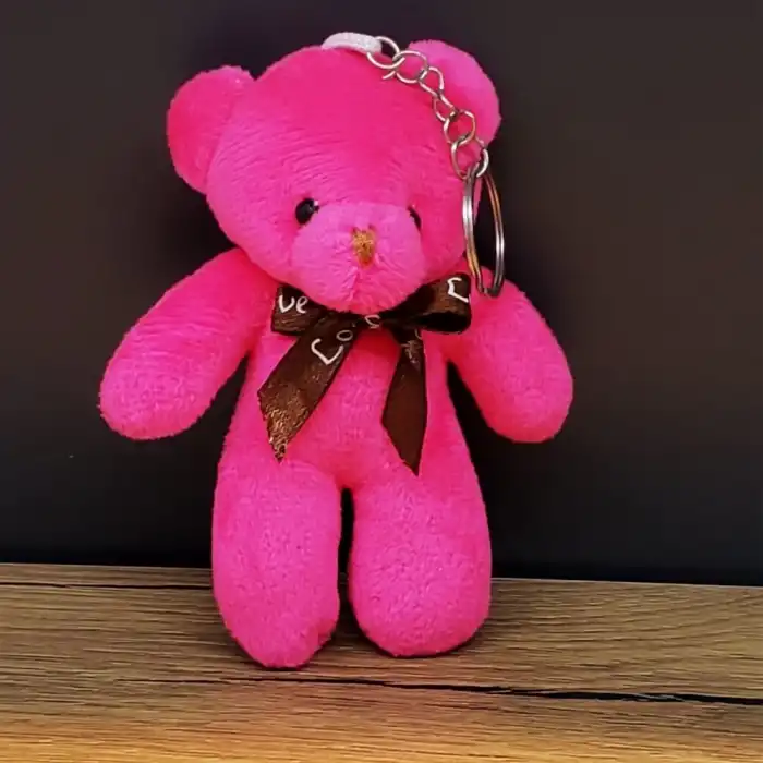 Hediyelik Pembe Tül Kese Ve Ayıcık