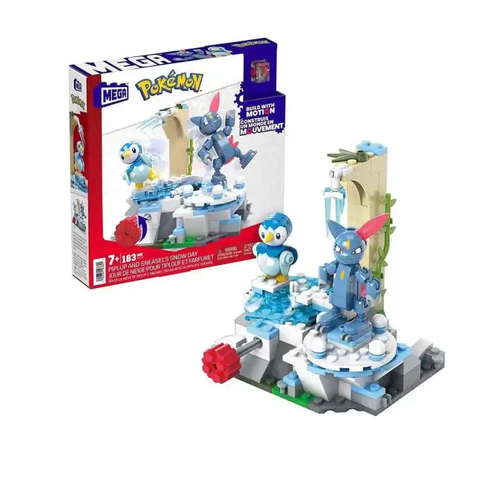 HKT20 MEGA Pokemon -  Piplup ve Sneasel Kış Macerası Seti 183 parça + 7 yaş
