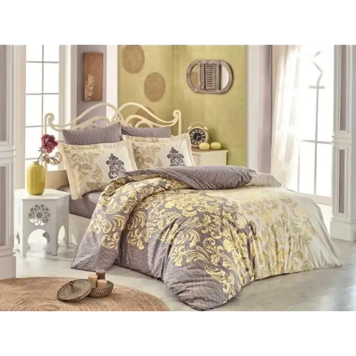 Hobby Çift Kişilik Poplin Nevresim Mirella Cappucino