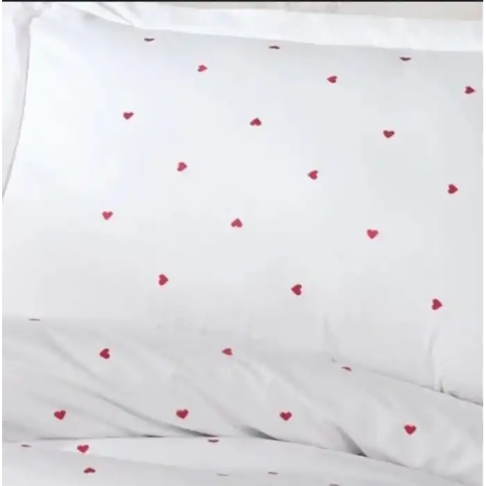 Hobby Çift Kişilik Poplin Premium Nakışlı Nevresim Lubow Beyaz