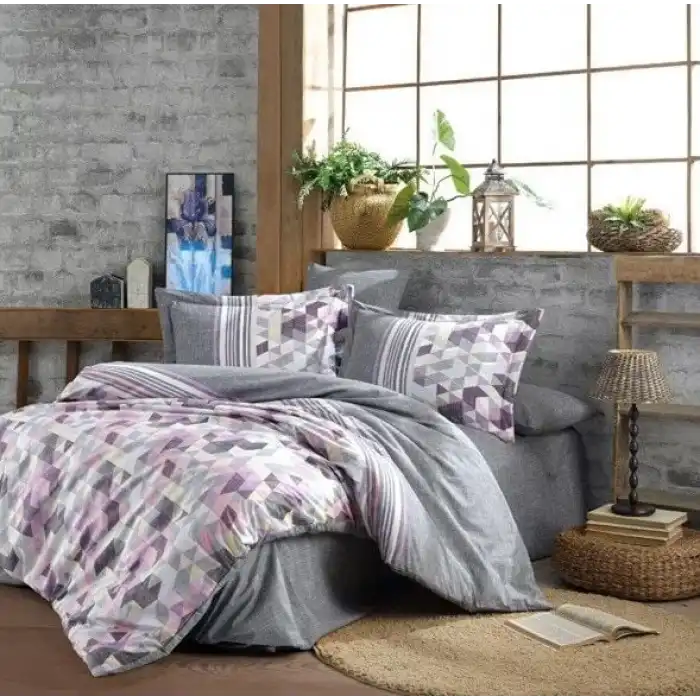 Hobby Kingsize Poplin Nevresim Arella Lila