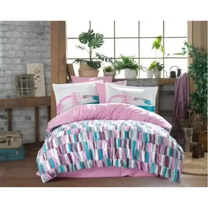 Hobby Kingsize Poplin Nevresim Mikado Pembe