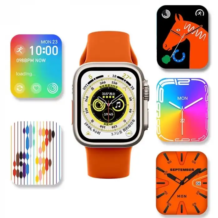Hw8 Ultra Çift Kordon 49mm - Siri Nfc Bluetooth Arama Konuşma - İos & Android Uyumlu Akıllı Saat