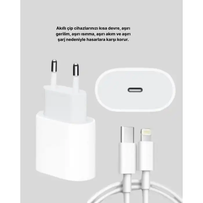 iPhone ve iPad Uyumlu 20W Güvenli USB-C Hızlı Şarj Adaptörü