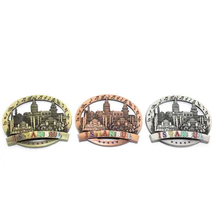 İstanbul Temalı Metal Magnet Yuvarlak Tasarım