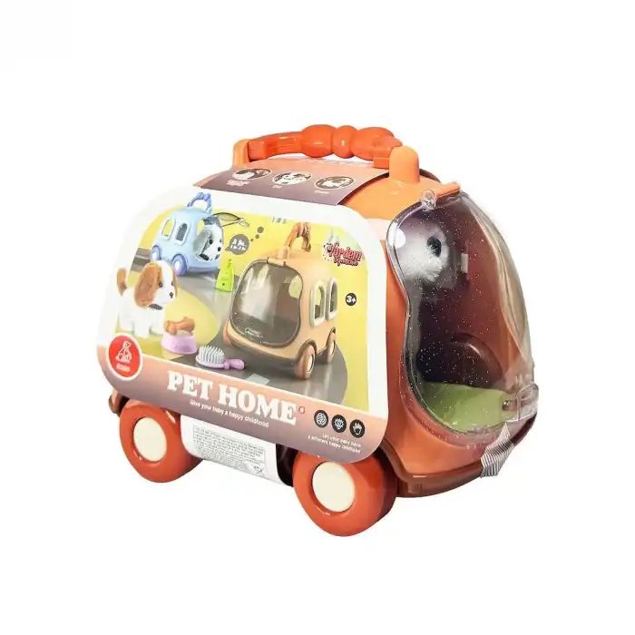 JND-6802 Taşıma Araba Çantalı Hareketli Pilli Köpek Set - Stokta Olan Renk Gönderilir