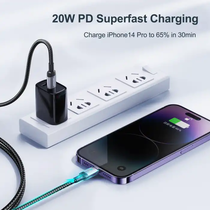S-CL020A10 20W TYPE C-LIGHTNING 2M-BLACK