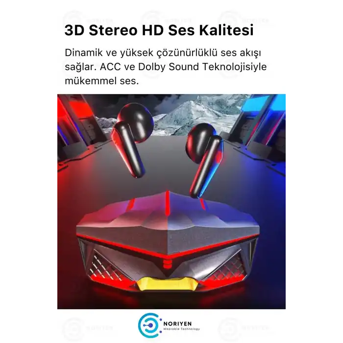 K98 Pro Oyuncu HD Ses Mikrofonlu Işıklı Metal Kasa iOS Android Uyumlu Bluetooth Kablosuz Kulaklık