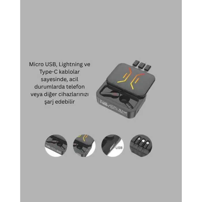 Kablosuz Bluetooth 5.0 Kulaklık – 300mAh Şarj Kutusu