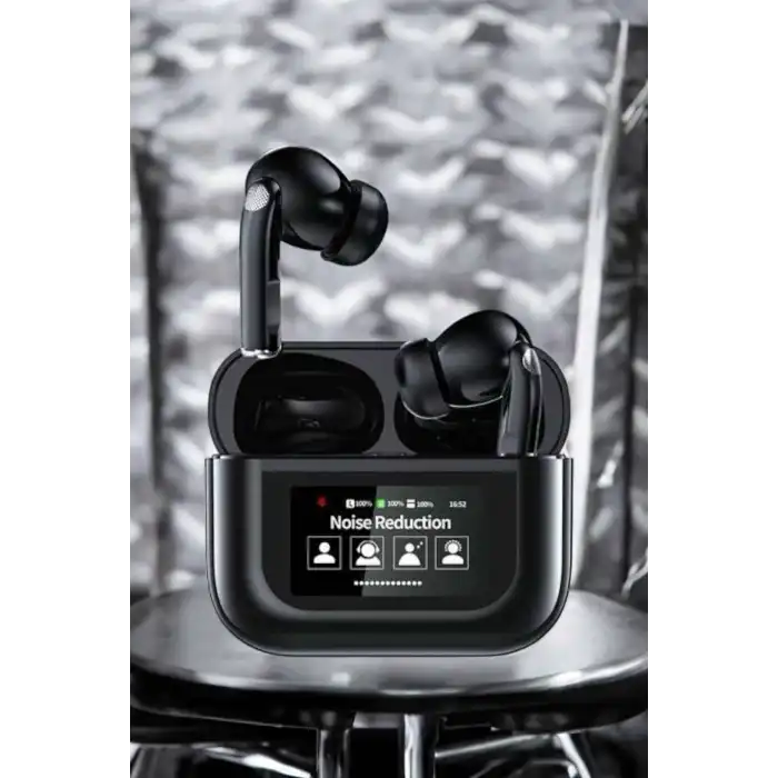 Kablosuz Bluetooth Kulaklık Ekranlı Uzun Şarj Süreli Anc Destekli