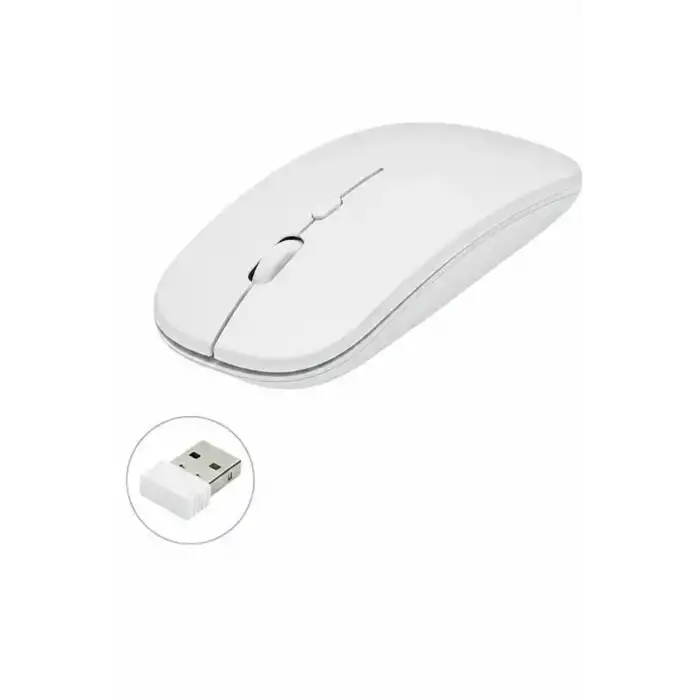 Kablosuz Mouse Fare Şarjlı Bluetooth Wireless Çift Modlu Sessiz