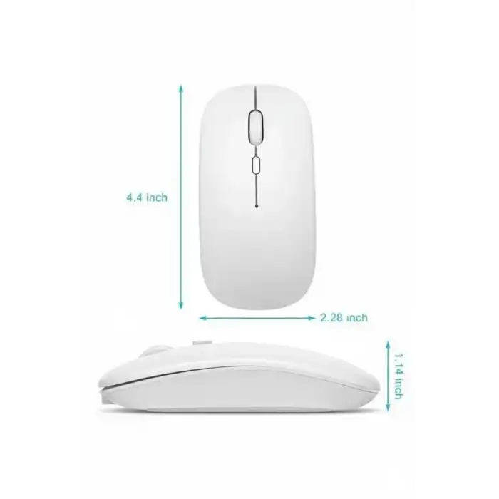 Kablosuz Mouse Fare Şarjlı Bluetooth Wireless Çift Modlu Sessiz