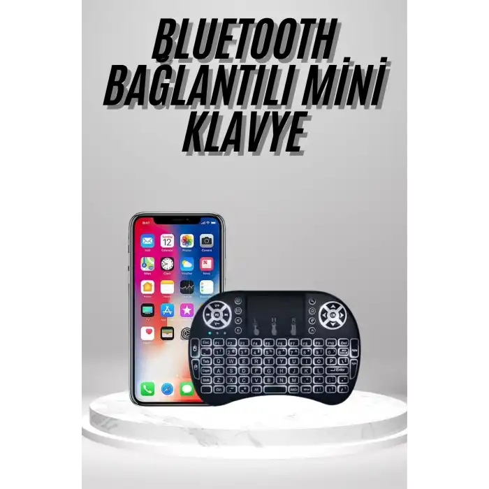 Kablosuz Türkçe Q Klavye RGB Işıklı Televizyon Ps3 Dokunmatik Mouse