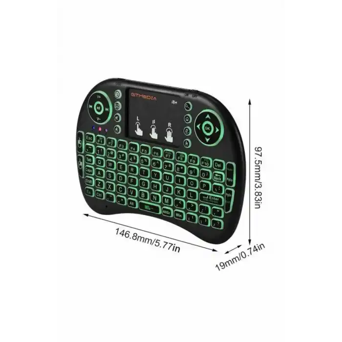 Kablosuz Türkçe Q Klavye RGB Işıklı Televizyon Ps3 Dokunmatik Mouse