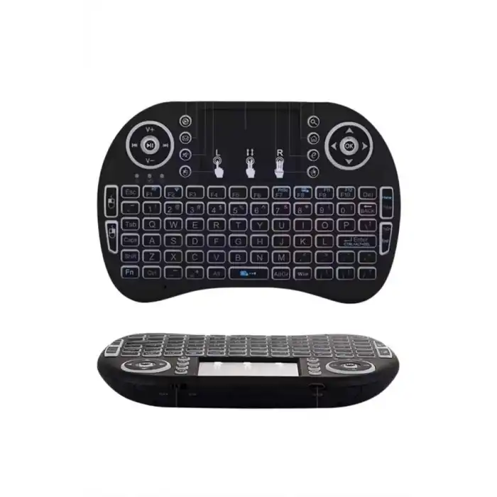 Kablosuz Türkçe Q Klavye RGB Işıklı Televizyon Ps3 Dokunmatik Mouse