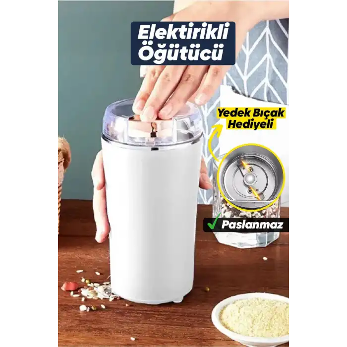 Kahve ve Baharat Öğütücü Paslanmaz Çelik Elektrikli Öğütücü