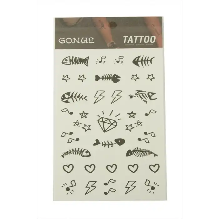 Kalp Balık Tattoo Dövme Sticker