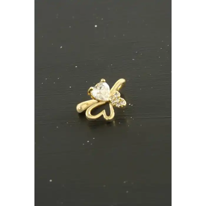 Kalp Tragus Zirkon Taşlı Piercing 1 Adet