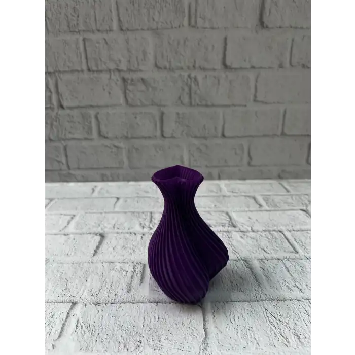 Kalpli Mor Mini Vazo 5 cm Dekoratif Masa Üstü Aksesuar