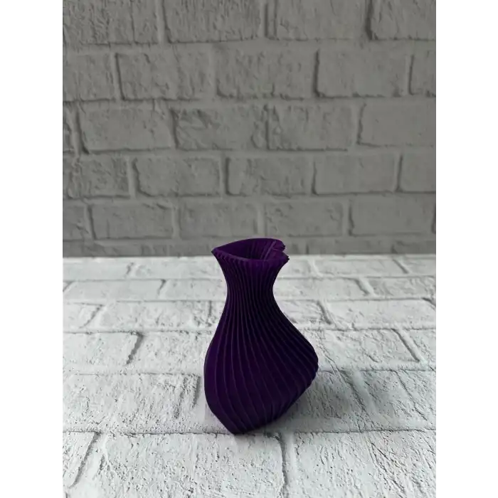Kalpli Mor Mini Vazo 5 cm Dekoratif Masa Üstü Aksesuar