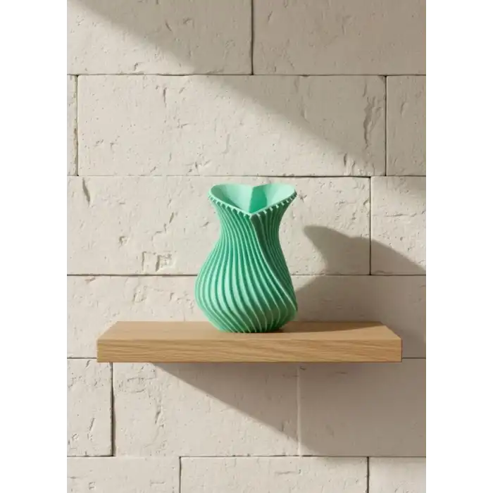 Kalpli Turkuaz Dekoratif Vazo 24 Cm Modern Şık Tasarım
