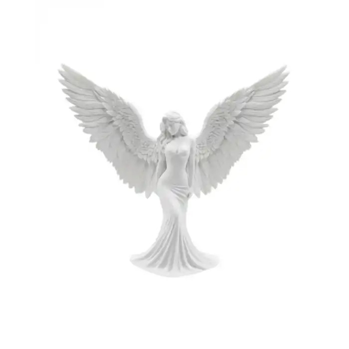 Kanatlı Melek Figürü 3D Baskı Dekoratif Heykel Biblo Ev Ofis Aksesuarı