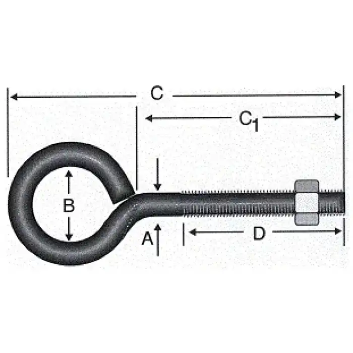 Kapalı Metrik Kanca M5 / 21x80 - 100 Adet