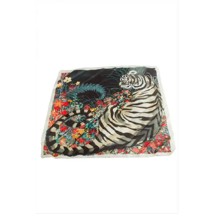Kaplan Desenli Zr Saten Fular 50*50 cm